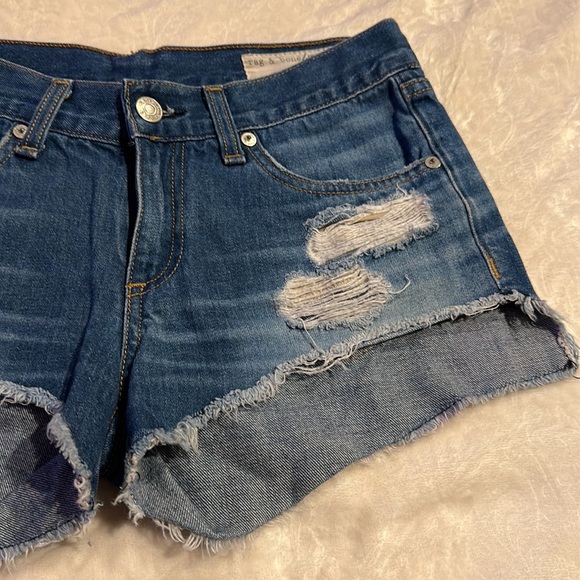 rag and bone distressed denim shorts size 24 - Picture 3 of 11
